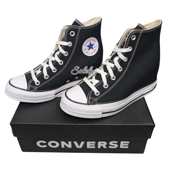 Converse Chuck Taylor All Star Hidden Wedge Platform Black White Sneaker 6 NEW - Picture 3 of 10